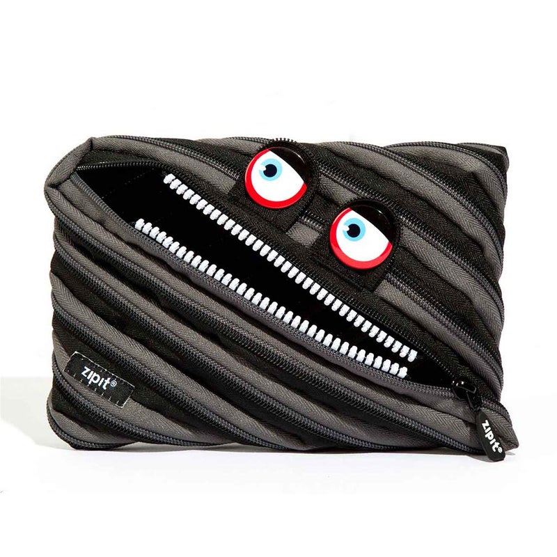 ZIPIT Wildlings Large Pencil Case for Kids, Cute Zipper Pouch for Boys Girls and Teens, Stationery Bag for School ,Black - Image 1